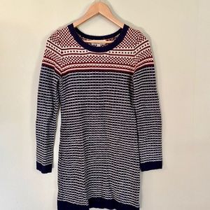 Pink Rose Navy & Red Sweater Dress Juniors Size Small